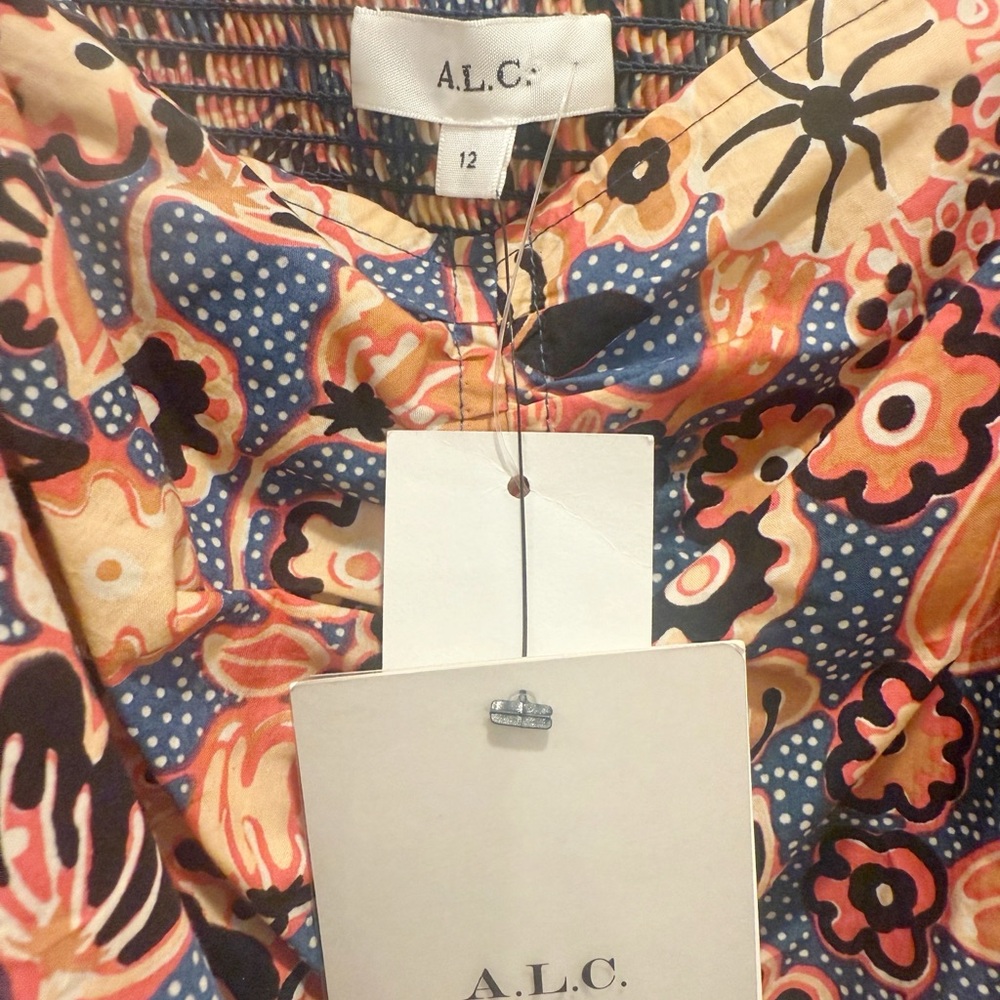 NWT‎ A.L.C. Chandler Top in Dark Navy & Chestnut Size 12 - Picture 5 of 9